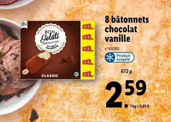 Lidl 8 bâtonnets chocolat vanille offre