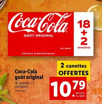 Lidl Coca-cola goût original offre