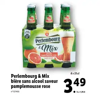 Lidl Perlembourg & mix bière sans alcool saveur pamplemouse rose offre