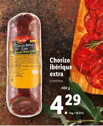 Lidl Chorizo ibérique extra offre