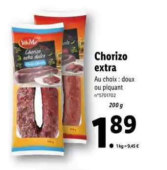 Lidl Chorizo extra offre