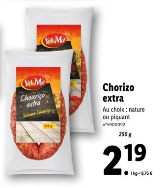 Lidl Chorizo extra offre