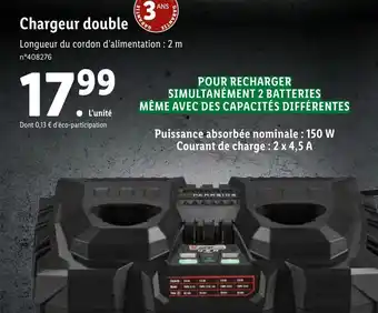 Lidl Chargeur Double offre