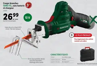 Lidl Coupe-Branches Sans Fil, Sans Batterie ni Chargeur offre