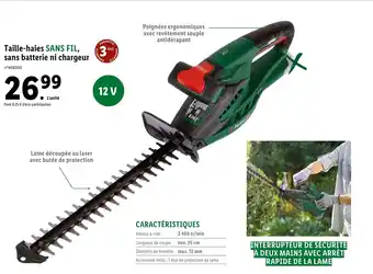 Lidl Taille-Haies Sans Fil Sans Batterie Ni Chargeur offre