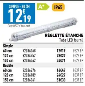 Réglette étanche