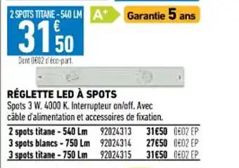 Brico Cash Réglette LED a Spots offre