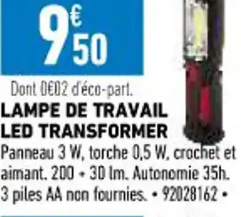 Brico Cash Lampe de Travail LED Transformer offre