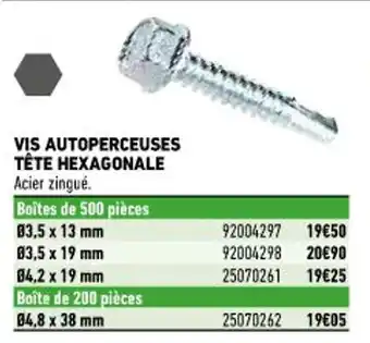 Vis Autoperceuses Tête Hexagonale
