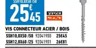 Vis Connecteur Acier/ Bois