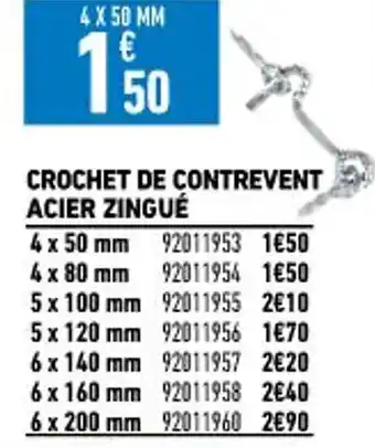 Brico Cash Crochet de Contrevent Acier Zingué offre