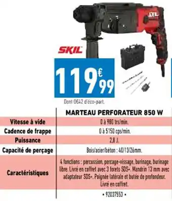 Brico Cash Marteau Perforateur 850 W offre