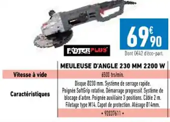 Brico Cash Meuleuse D'angle 230 MM 2200 W offre