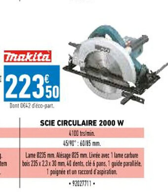 Brico Cash Scie Circulaire 2000 W offre