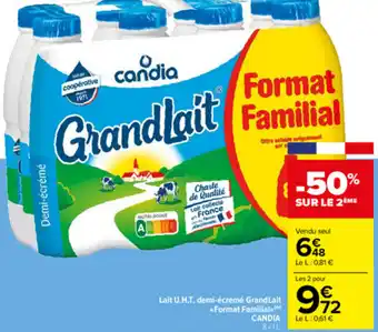 Carrefour Lait U.H.T Demi-écrémé offre