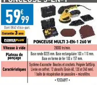Ponceuse Multi 3-en-1 260 W