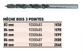 Méche Bois 3 Pointes