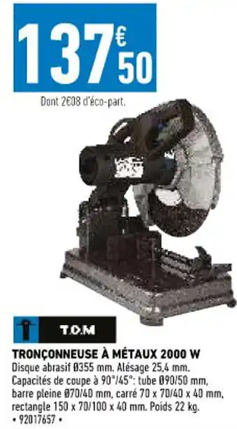 Tronconneuse à Métaux 2000 W
