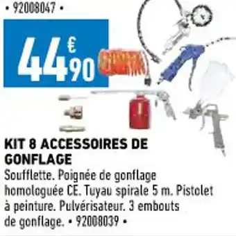 Brico Cash Kit 8 Accessoires De Gonflage offre