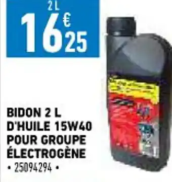 Bidon 2 L D'huile Pour Groupe électrogéne