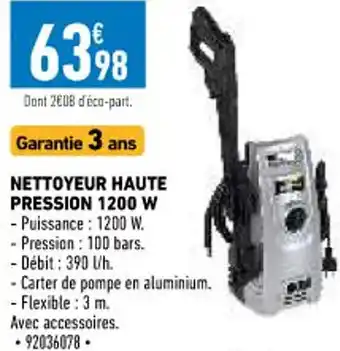 Brico Cash Nettoyeur Haute Pression 1200 W offre