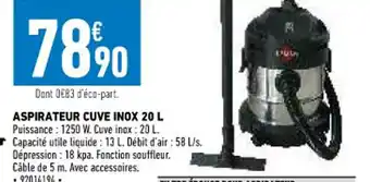 Brico Cash Aspirateur Cuve Inox 20 L offre