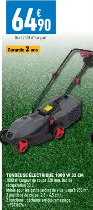 Brico Cash Tondeuse électrique 1000 W 32 CM offre