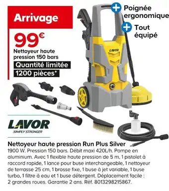 Castorama Lavor nettoyeur haute pression run plus silver offre
