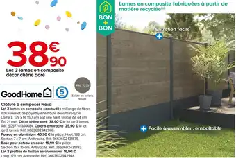 Castorama Goodhome clôture à composer neva offre