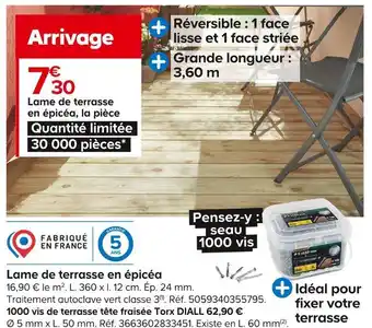 Lame de terrasse en épicéa