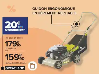 Carrefour Greatland tondeuse thermique tractée 144cc offre