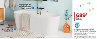 Castorama Baignoire semi-îlot nakina offre