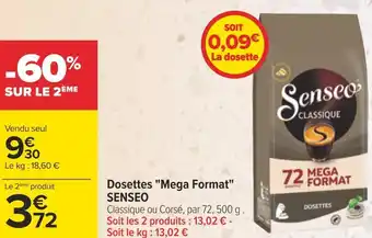 Carrefour Senseo dosettes mega format offre