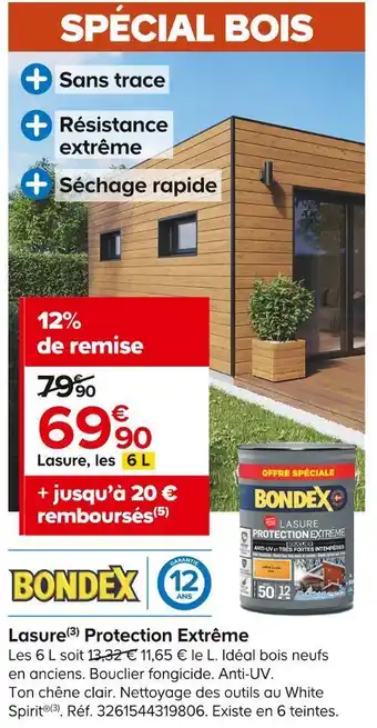 Castorama Bondex lasure protection extrême offre