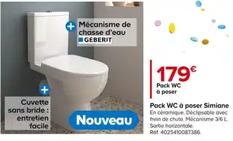 Castorama Pack wc à poser simiane offre