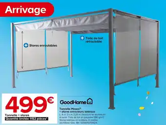 Castorama Goodhome tonnelle moses + stores enrouleurs latéraux offre