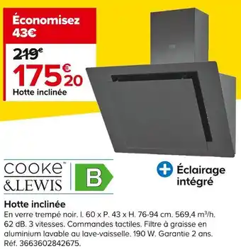 Cooke&lewis hotte inclinée
