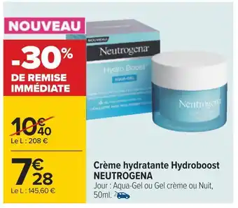 Carrefour Neutrogena crème hydratante hydroboost offre