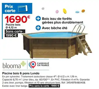 Blooma piscine bois 6 pans lunda