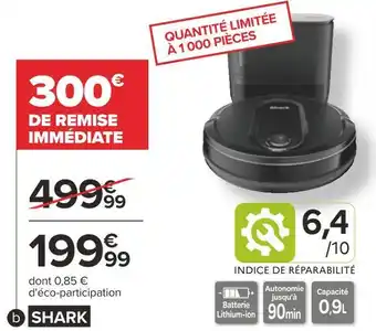 Carrefour Shark aspirateur robot avec système d’autovidage offre