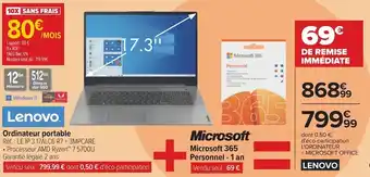 Carrefour Lenovo ordinateur portable offre