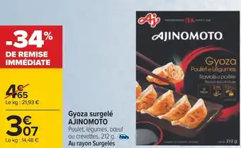 Carrefour Ajinomoto gyoza surgelé offre