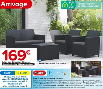 Keter salon bas de jardin marie 4 éléments