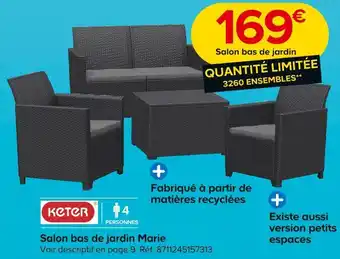 Castorama Keter salon bas de jardin marie offre