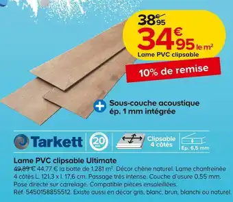 Castorama Tarkett lame pvc clipsable offre