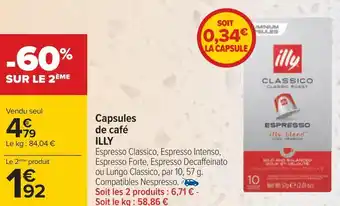 Carrefour Illy capsules de café offre