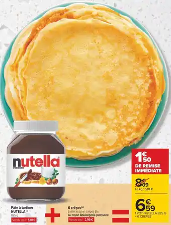 Carrefour Nutella pâte à tartiner offre