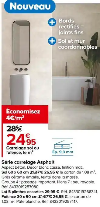 Castorama Série carrelage asphalt offre