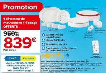 Castorama Somfy pack alarme connecté somfy home alarm advanced max offre