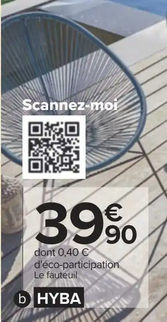 Carrefour Hyba fauteuil acapulco offre